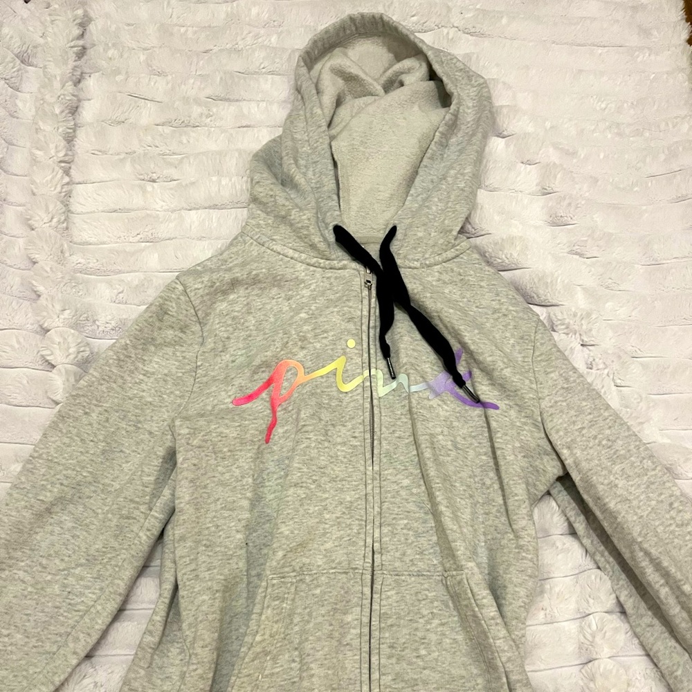 VS pink rainbow hoodie